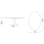 Tavolino Tulip Saarinen H 41 Ovale con Piano in Ceramica Invisible Select Viadurini