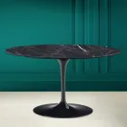 Tavolino Tulip Saarinen H 41 Ovale con Piano in Ceramica Marquinia Viadurini