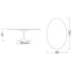 Tavolino Tulip Saarinen H 41 Ovale in Ceramica Invisible Select Made in Italy - Scarlet Viadurini