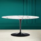 Tavolino Tulip Saarinen H 41 Ovale in Ceramica Invisible Select Made in Italy - Scarlet Viadurini