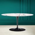 Tavolino Tulip Saarinen H 41 Ovale in Ceramica Invisible Select Made in Italy - Scarlet