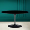 Tavolino Tulip Saarinen H 41 Ovale in Ceramica Nero Assoluto Made in Italy - Scarlet