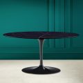 Tavolino Tulip Saarinen H 41 Ovale in Ceramica Noir Laurent Made in Italy - Scarlet