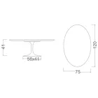 Tavolino Tulip Saarinen H 41 Ovale in Ceramica Noir Soft Made in Italy - Scarlet Viadurini