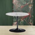 Tavolino Tulip Saarinen H 41 Rotondo con Piano in Marmo Arabescato Made in Italy - Scarlet