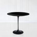 Tavolino Tulip Saarinen H 52 con Piano Ovale in Laminato Liquido Nero Made in Italy - Scarlet