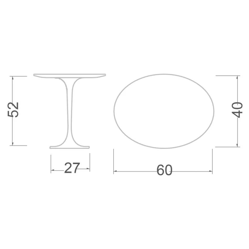 Tavolino Tulip Saarinen H 52 Ovale in Marmo di Carrara Statuarietto Made in Italy - Scarlet Viadurini