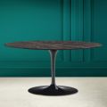 Tavolino Tulip Saarinen Ovale H 41 in Ceramica Noir Desire Made in Italy - Scarlet