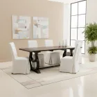 Tavolo 200x100 cm in Legno di Pino e Base in Finitura Wash Antichizzato - Aieta Viadurini