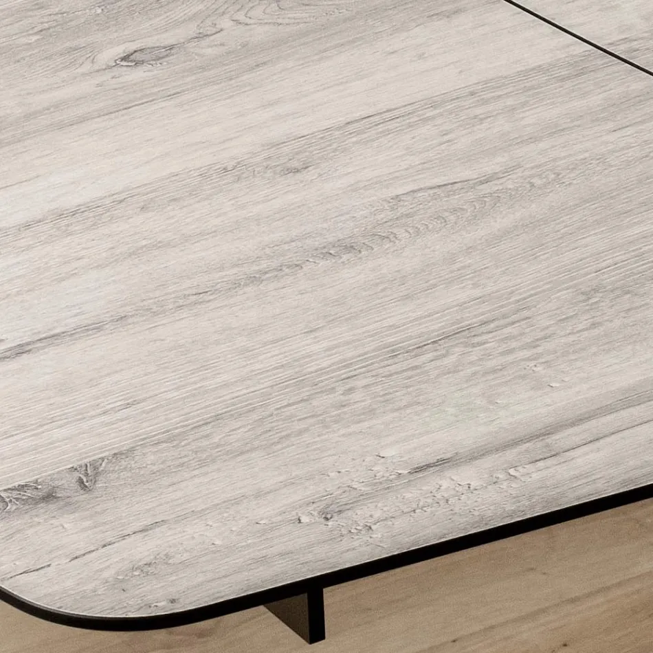 Tavolo a Botte Allungabile a 240 o 280 cm in HPL e Metallo - Presente Viadurini