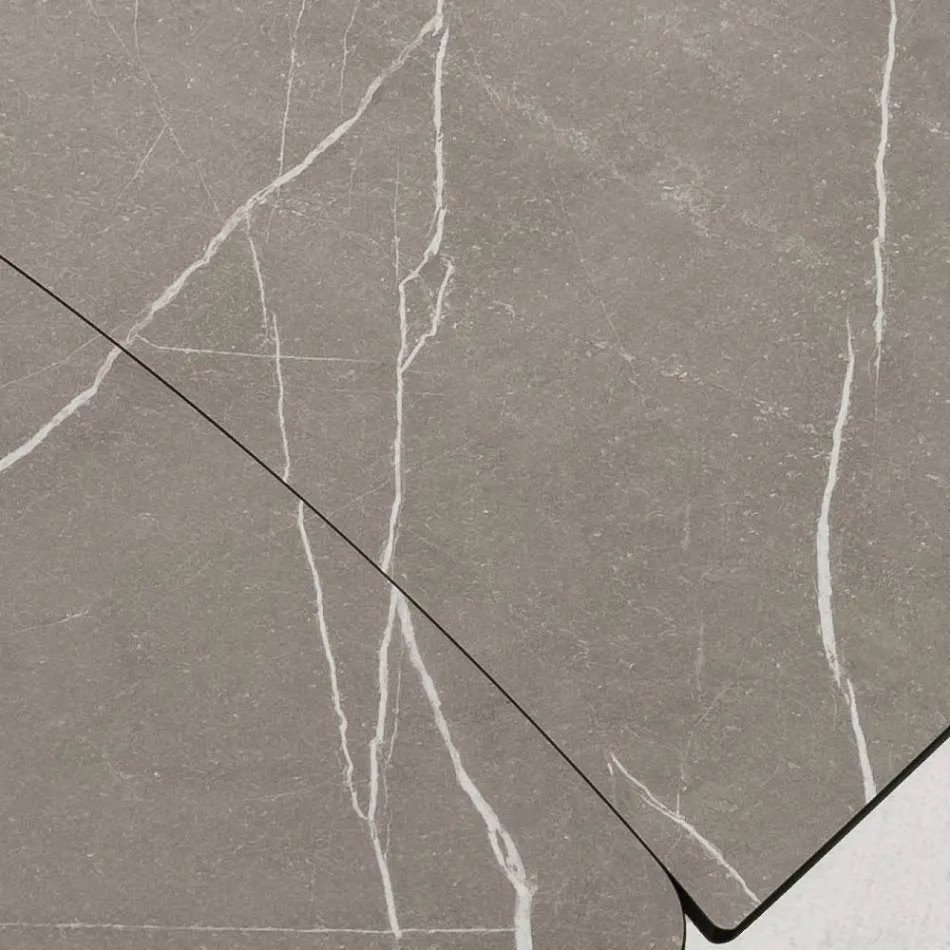 Tavolo a Botte Allungabile a 240 o 280 cm in HPL e Metallo - Presente Viadurini