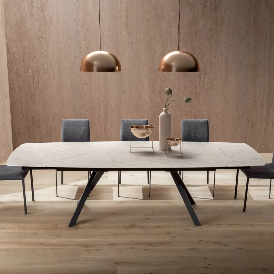 Tavolo a Botte Allungabile a 240 o 280 cm in HPL Stratificato - Dialogo Viadurini