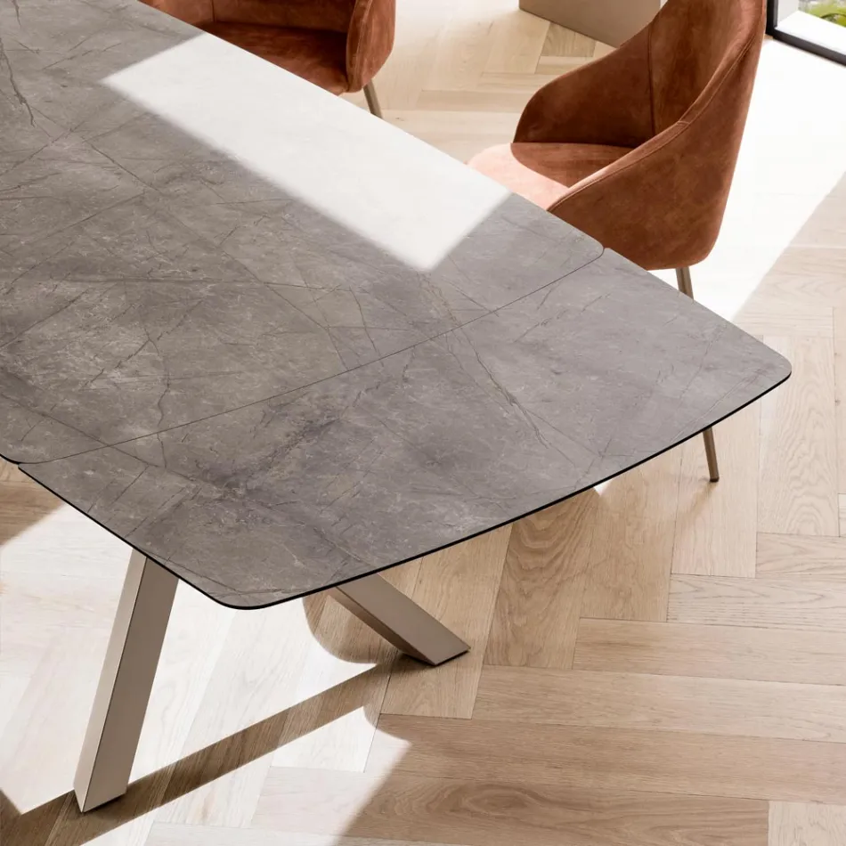 Tavolo a Botte Allungabile a 240 o 280 cm in HPL Stratificato - Dialogo Viadurini