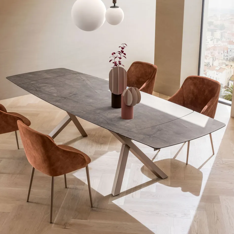 Tavolo a Botte Allungabile a 240 o 280 cm in HPL Stratificato - Dialogo Viadurini