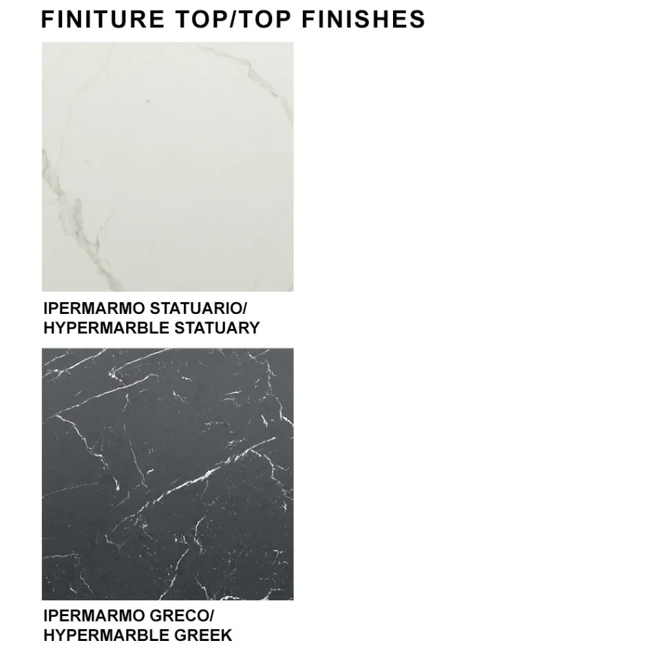 Tavolo a Botte Moderno in Ceramica e Acciaio Oro Rosa Made in Italy – Settimmio Viadurini