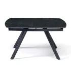 Tavolo Allungabile 140/210x90 cm in Pietra Sinterizzata Effetto Marmo - Atrio Viadurini