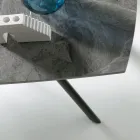 Tavolo Allungabile 140/210x90 cm in Pietra Sinterizzata Effetto Marmo - Atrio Viadurini