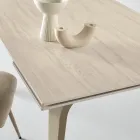 Tavolo Allungabile 160/240x90 cm in Pietra Sinterizzata Effetto Marmo - Samus Viadurini