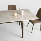 Tavolo Allungabile 160/240x90 cm in Pietra Sinterizzata Effetto Marmo - Samus Viadurini