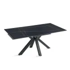 Tavolo Allungabile 180/240x100 cm in Pietra Sinterizzata Effetto Marmo - Loggia Viadurini