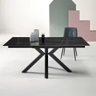 Tavolo Allungabile 180/240x100 cm in Pietra Sinterizzata Effetto Marmo - Loggia Viadurini