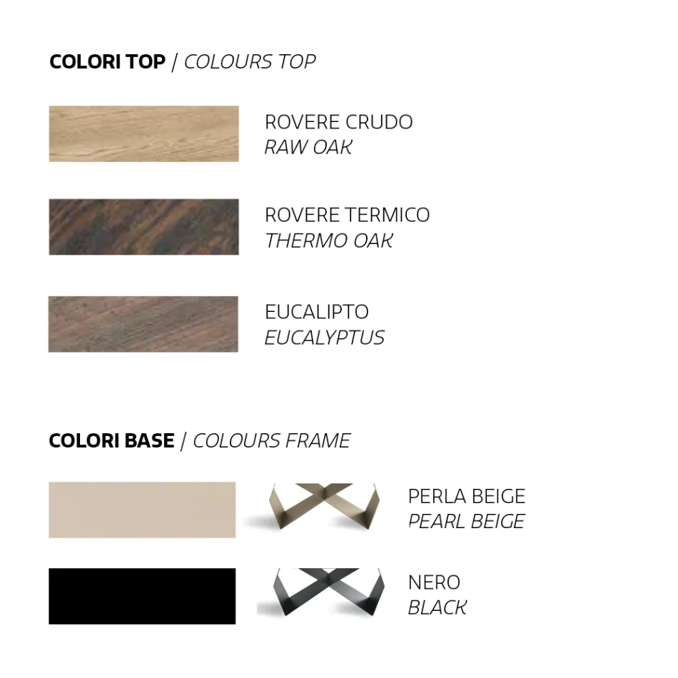 Tavolo Allungabile 200/300x100 in Rovere Impiallacciato e Metallo - Incrocio Viadurini