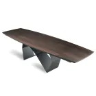 Tavolo Allungabile 200/300x100 in Rovere Impiallacciato e Metallo - Incrocio Viadurini