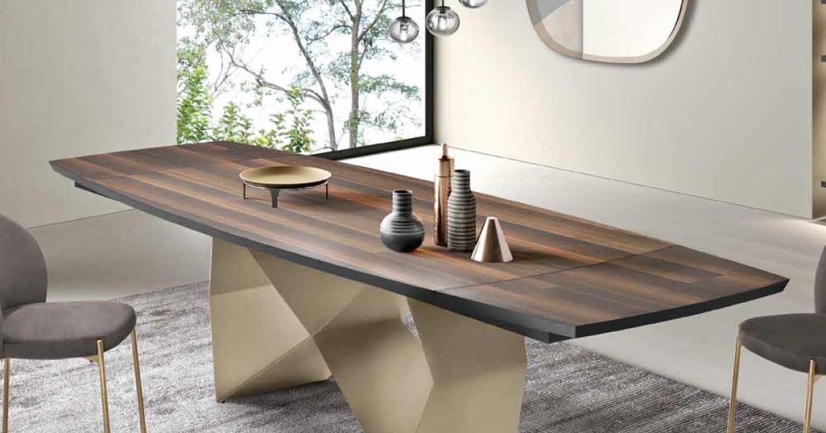Tavolo Allungabile 200/300x100 in Rovere Impiallacciato e Metallo