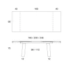 Tavolo Allungabile 3 m Piano in Ceramica Lucida Gambe in Metallo - Papusca Viadurini