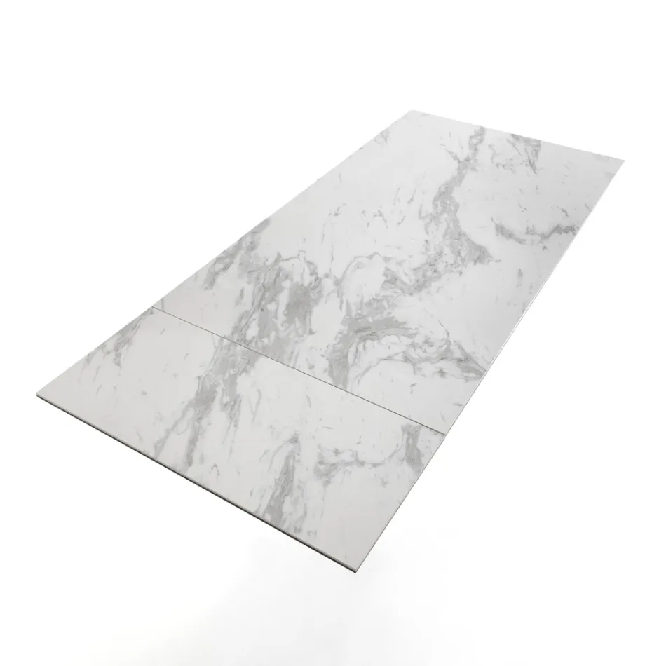 Tavolo Allungabile a 170 cm in Acciaio e Ceramica - Sfinge Viadurini