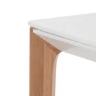 Tavolo Allungabile a 180 cm con Gambe in Legno Massello Tinte Rovere - Rutenio Viadurini