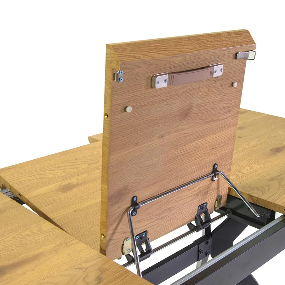 Tavolo Allungabile a 180 cm in MDF Effetto Legno con Venatura in Rilievo - Schiuma Viadurini