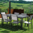 Tavolo Allungabile a 180 cm o 220 cm con Piano in Vetro Temprato - Cartellina Viadurini