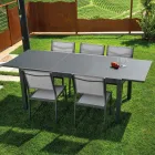 Tavolo Allungabile a 180 cm o 220 cm con Piano in Vetro Temprato - Cartellina Viadurini