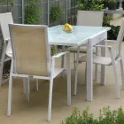 Tavolo Allungabile a 180 cm o 220 cm con Piano in Vetro Temprato - Cartellina Viadurini