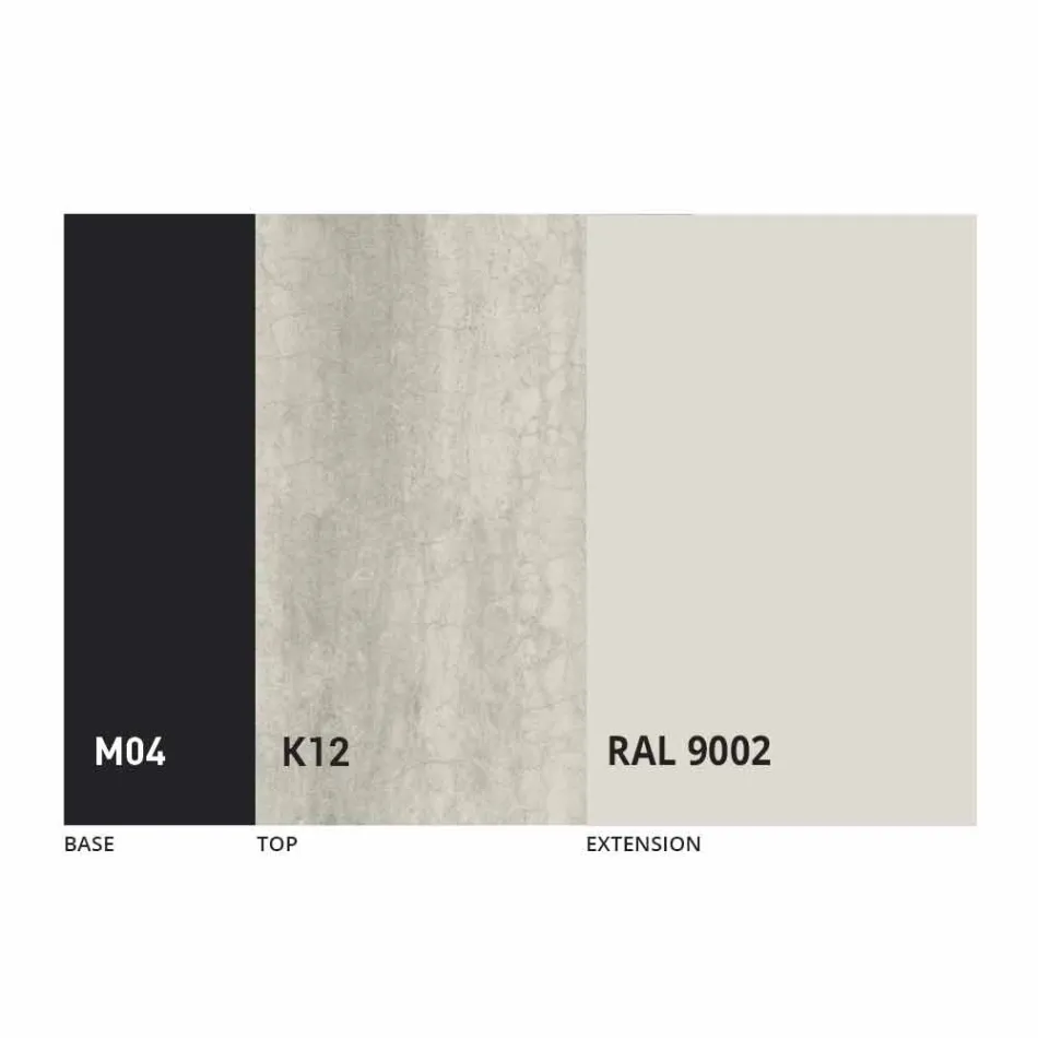 Tavolo Allungabile a 2,8 m da Pranzo in Ceramica e Gambe in Metallo - Paoluccio Viadurini