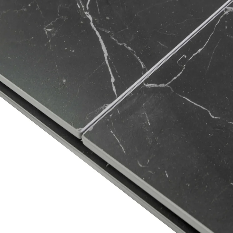 Tavolo Allungabile a 200 cm in Metallo e Pietra Sintetizzata - Subacqueo Viadurini
