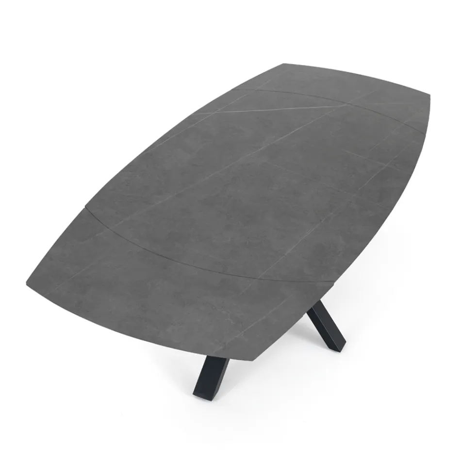 Tavolo Allungabile a 210 cm in Acciaio e Ceramica - Bavosa Viadurini