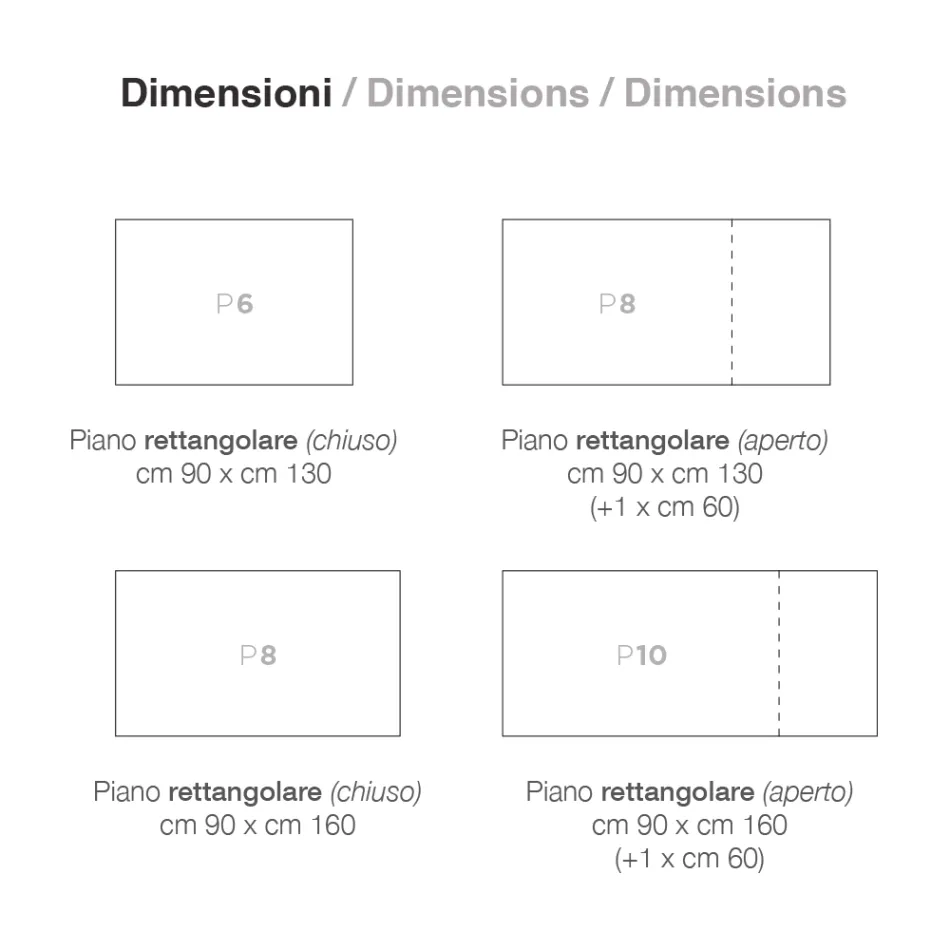 Tavolo Allungabile a 220 cm con Base Faggio Grafite Made in Italy - Toles Viadurini