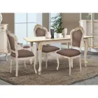 Tavolo Allungabile a 220 cm in Legno Bianco e Oro Made in Italy - Luxury Viadurini