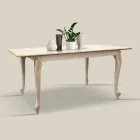 Tavolo Allungabile a 220 cm in Legno Bianco e Oro Made in Italy - Luxury Viadurini