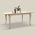 Tavolo Allungabile a 220 cm in Legno Bianco e Oro Made in Italy - Luxury