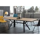 Tavolo Allungabile a 240 cm in Metallo Nero e MDF - Donzella Viadurini