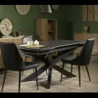 Tavolo Allungabile a 260 cm in Metallo e Pietra Sintetizzata - Subacqueo Viadurini