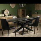 Tavolo Allungabile a 260 cm in Metallo e Pietra Sintetizzata - Subacqueo Viadurini