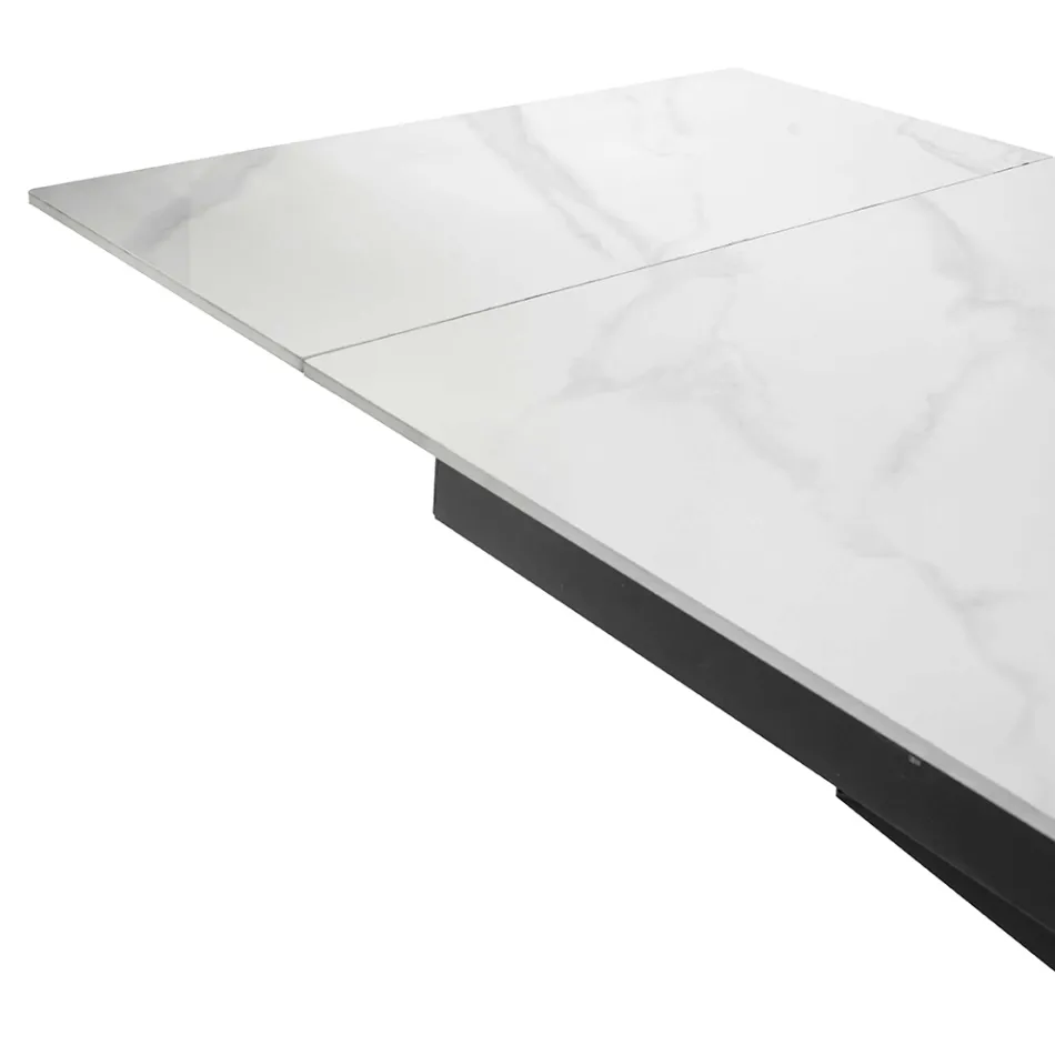 Tavolo Allungabile a 260 cm in Metallo e Pietra Sintetizzata - Subacqueo Viadurini