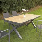 Tavolo Allungabile a 263 cm in Alluminio e Teak Massello - Lilia Viadurini