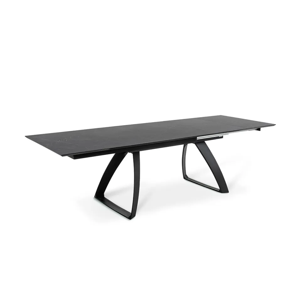 Tavolo Allungabile a 270 cm con Piano in HPL e Base in Alluminio - Villongo Viadurini