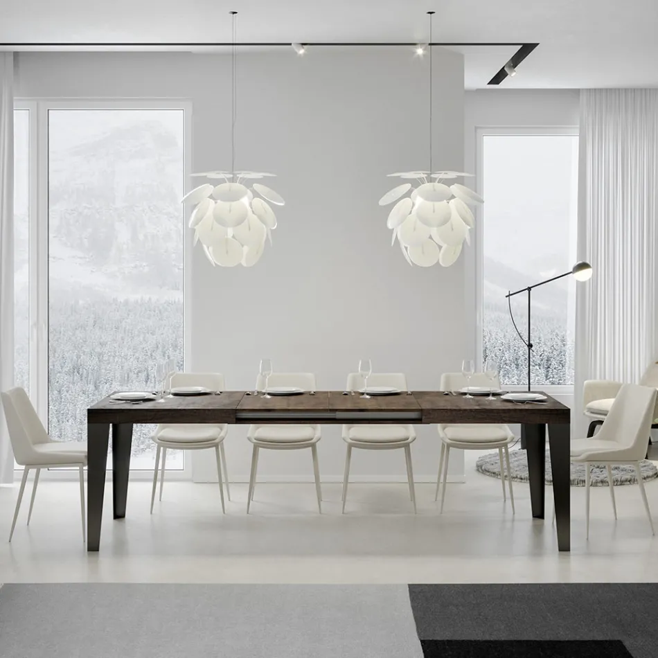 Tavolo Allungabile a 284 cm in Diverse Misure e Finiture Made in Italy - Spiaggia Viadurini