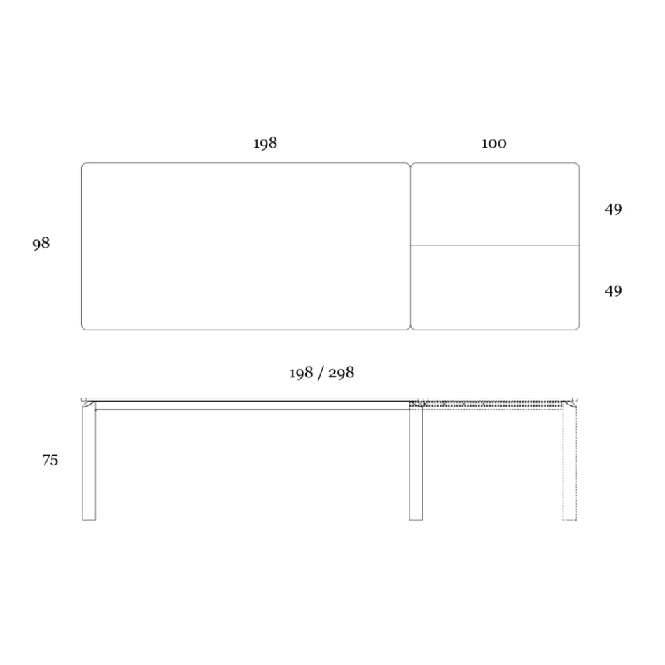 Tavolo Allungabile a 298 cm in Ceramica e Metallo Made in Italy - Tulipano Viadurini